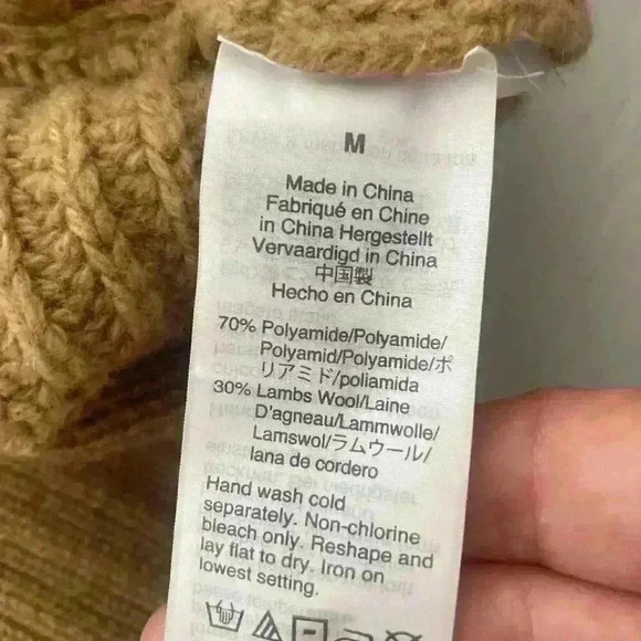 J. Crew Wool Blend Azra Pom Pom Cable Knit Mock Neck Sweater Size Medium preppy - Picture 10 of 11